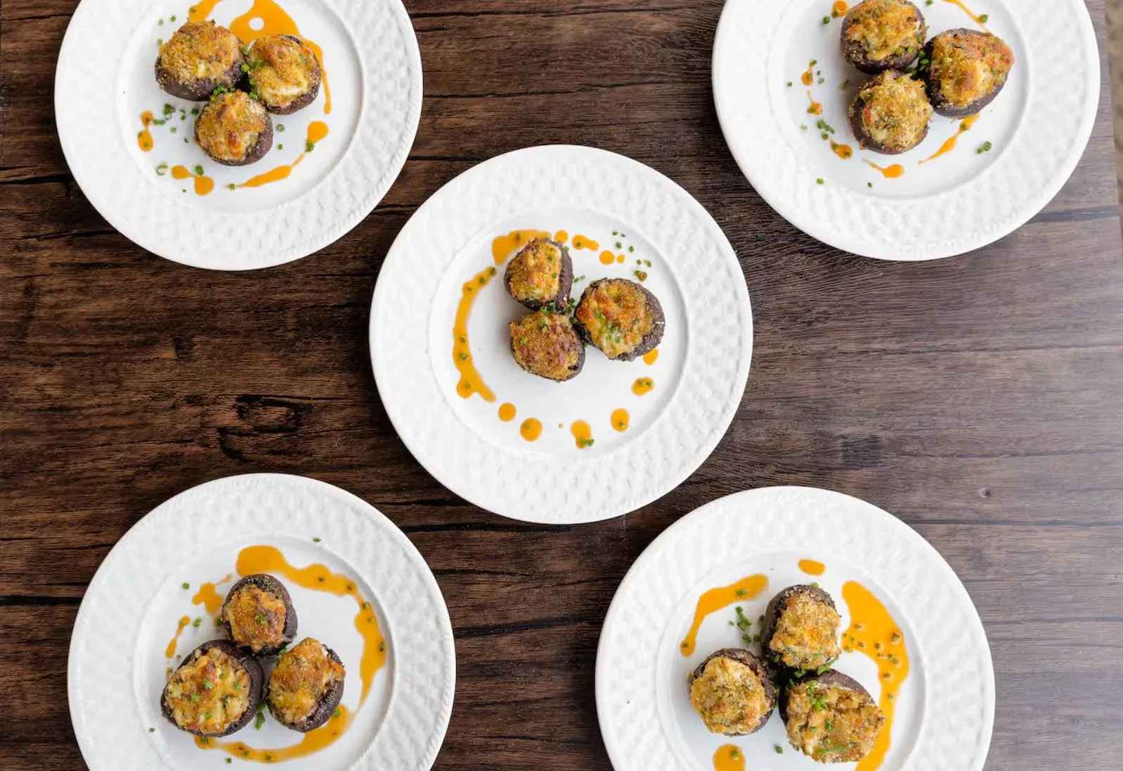 Crab stuffed mushrooms prepared during a private cooking class in Denver