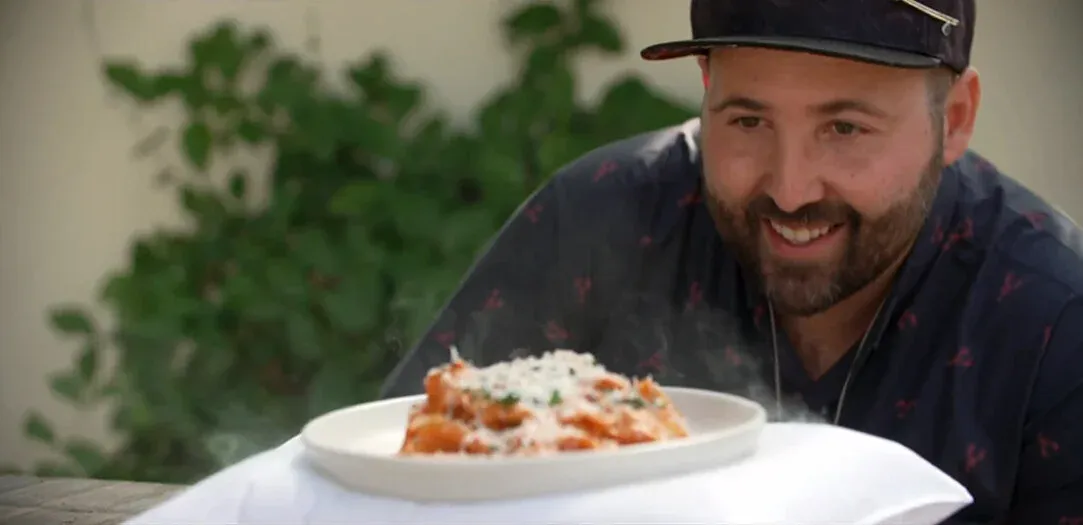Chef Jarod Roilty Farina in his kitchen